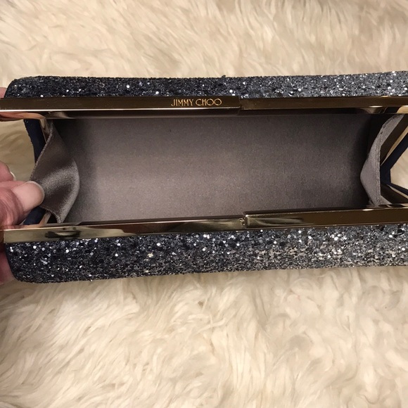 Jimmy Choo Trinket Navy/Silver Clutch - Picture 8 of 16
